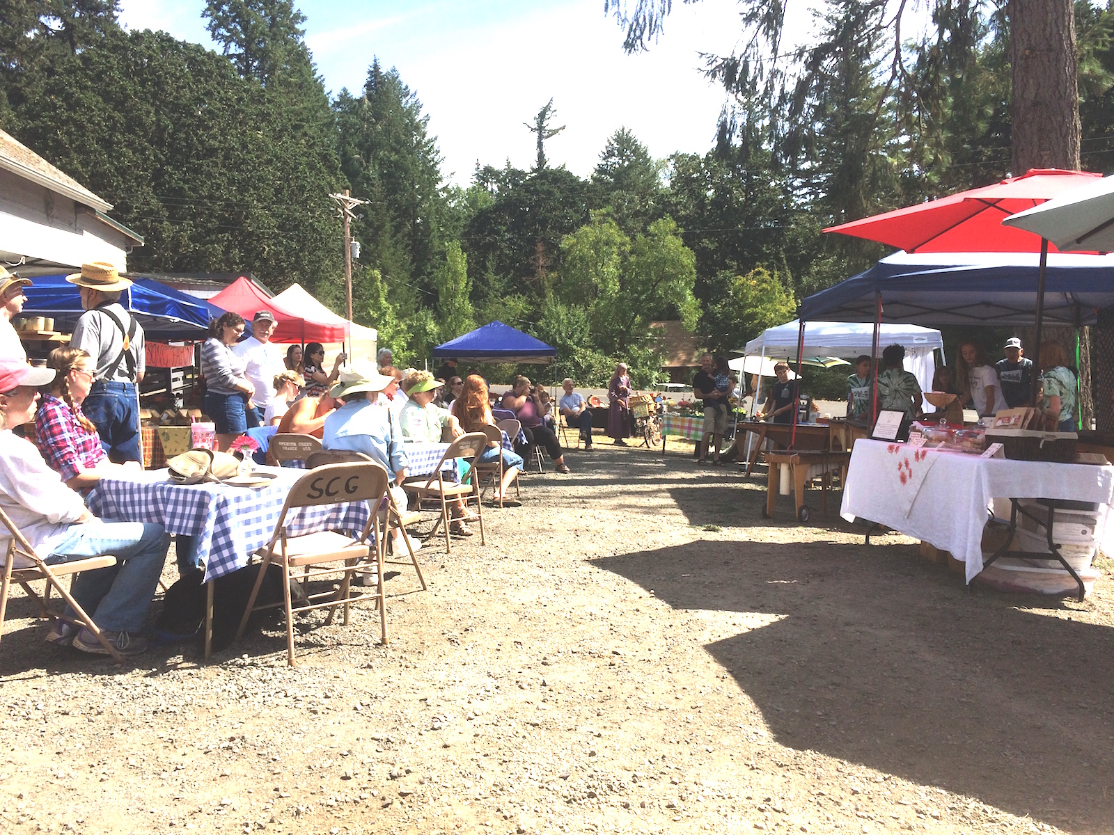 View of the Market last week when the Adams School Marimba Band performed at the Spencer Creek Growers Market